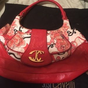 Just Cavalli Red Floral Handbag EXCELLENT